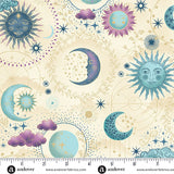 Luna, Cream Cosmos Quilt Fabric by Makower UK