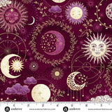 Luna, Red Cosmos Quilt Fabric by Makower UK