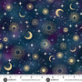 Luna, Blue constellation quilt fabric by Makower UK