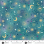 Luna, teal constellation quilt fabric by Makower UK