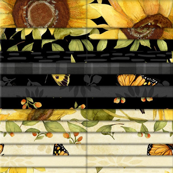 Sunflower Splendor - Jelly Roll/Strip-Pies Quilting Fabric Precuts