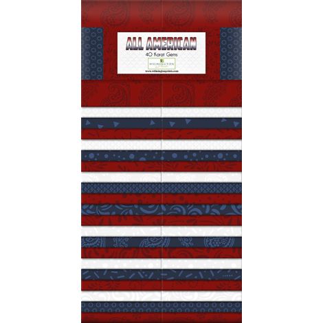 All American - Jelly Roll/Strip-Pies/40 Karat Crystals Quilting Fabric FLAG KIT VERSION