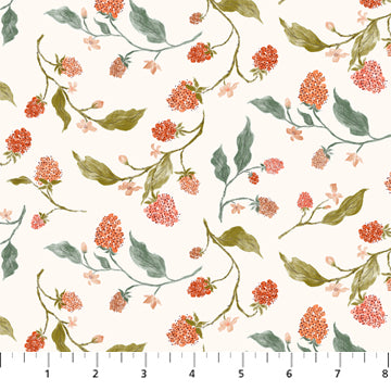 Thicket and Bramble, Wild Berries-White Quilting Fabric