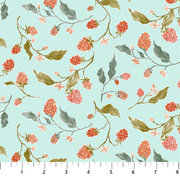 Thicket and Bramble, Wild Berries-Teal Quilting Fabric