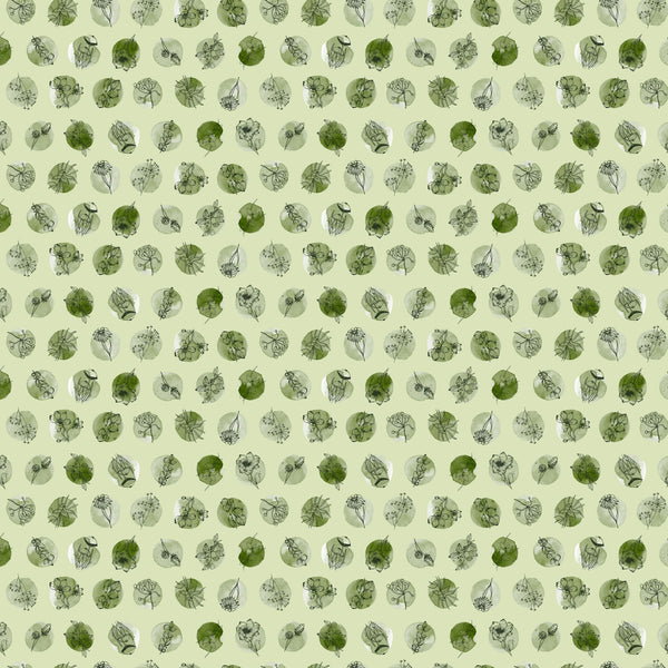 Blooming Memories Green Dots Quilt Fabric