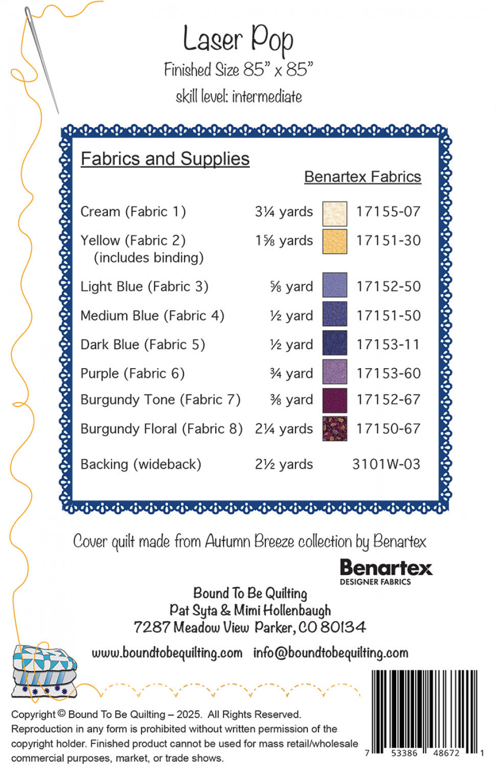 Laser Pop Quilt Pattern by Bound to be Quilting