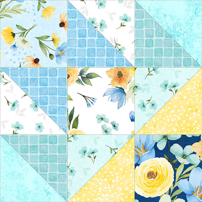Gentle Meadow Block of the Month Quilt Kit | Wilmington Prints | 91" x 106" Quilt