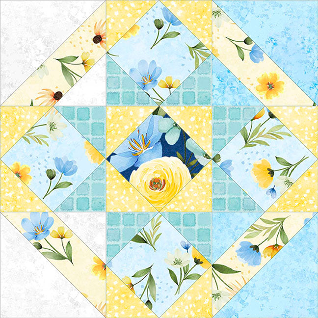 Gentle Meadow Block of the Month Quilt Kit | Wilmington Prints | 91" x 106" Quilt