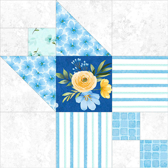 Gentle Meadow Block of the Month Quilt Kit | Wilmington Prints | 91" x 106" Quilt