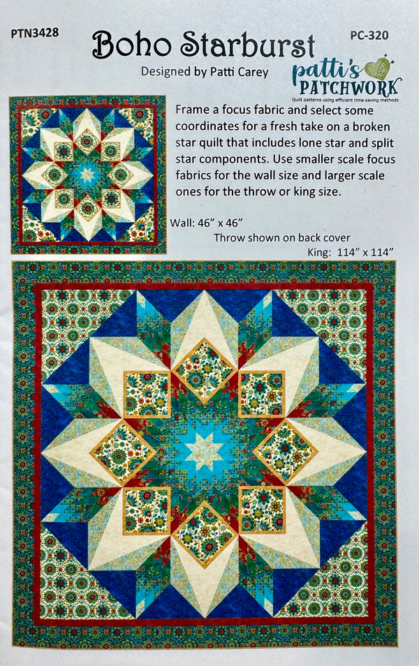 Boho Starburst Quilt Pattern Front Cover