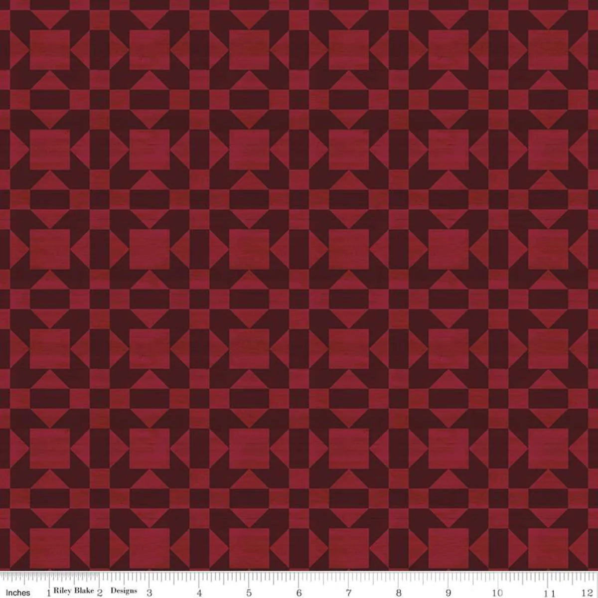 Barn Quilts Sisters Choice Fabric Collection - Quilt Blocks Red Fabric by the 1/4 Yard by Riley Blake Designs