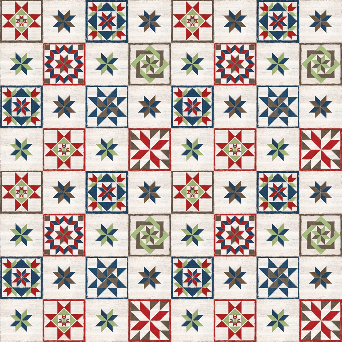 Barn Quilts Sisters Choice Fabric Collection - Quilt Blocks Parchment by Riley Blake Designs
