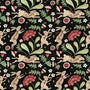 Hop Hop Hooray, Bunnies in the Garden-Black Quilting Fabric