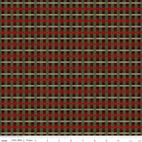 Up On The Housetop, Plaid Cranberry Quilting Fabric