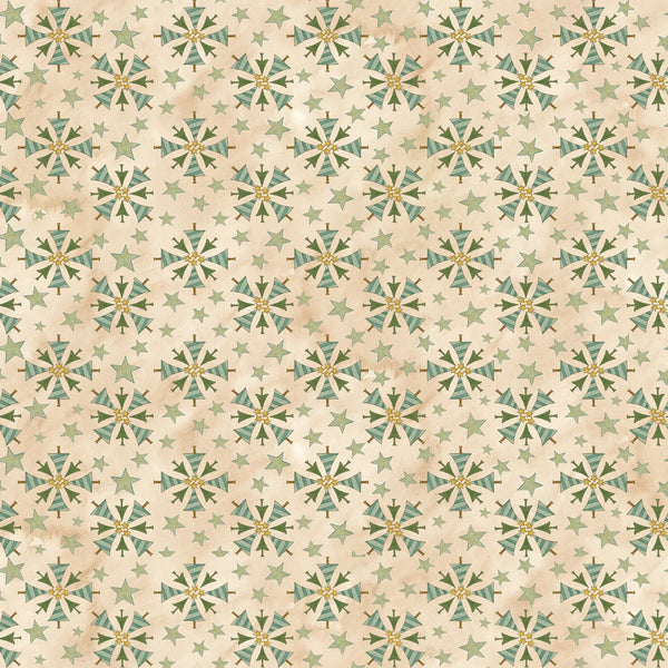 Naughty or Nice Fabric Collection-Trees - Parchment by Riley Blake Designs