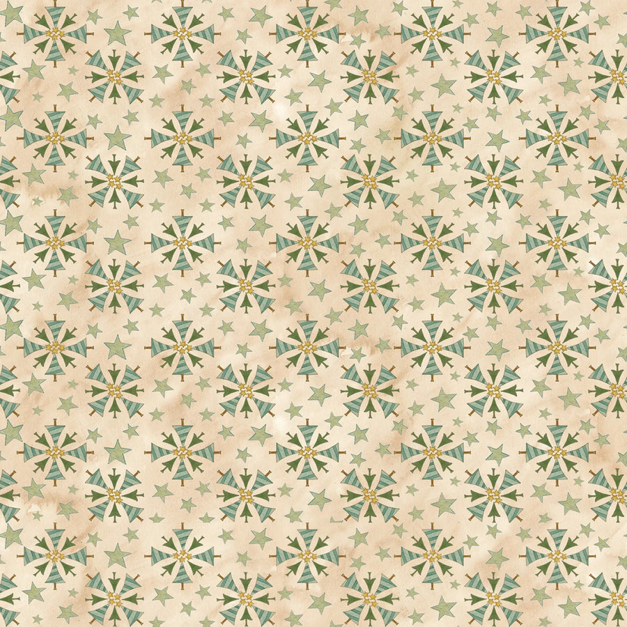Naughty or Nice Fabric Collection-Trees - Parchment Fabric by the 1/4 Yard by Riley Blake Designs
