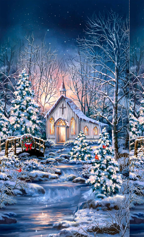 Multi Holiday Chapel Panel | Timeless Treasures Fabric