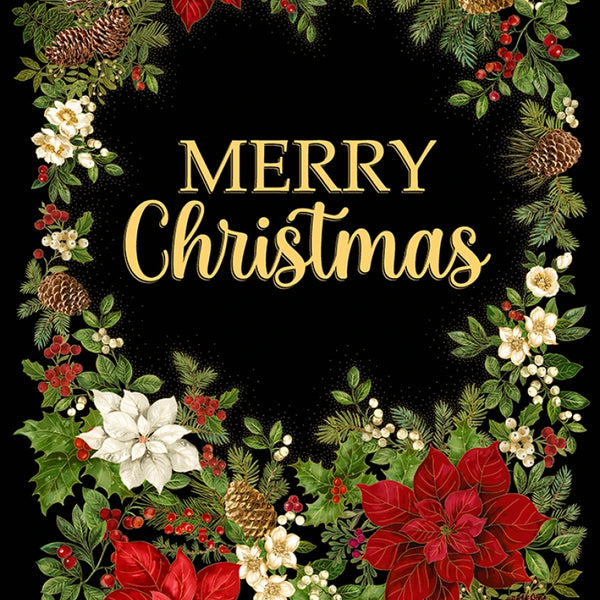 "Merry Christmas"- Black Panel 24" x 44"