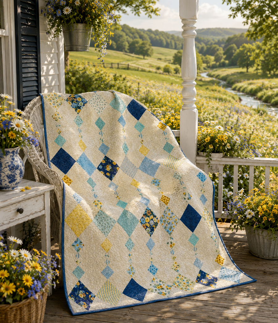 Crystal Cascade Throw Quilt Kit 63" x 69" | Wilmington Prints