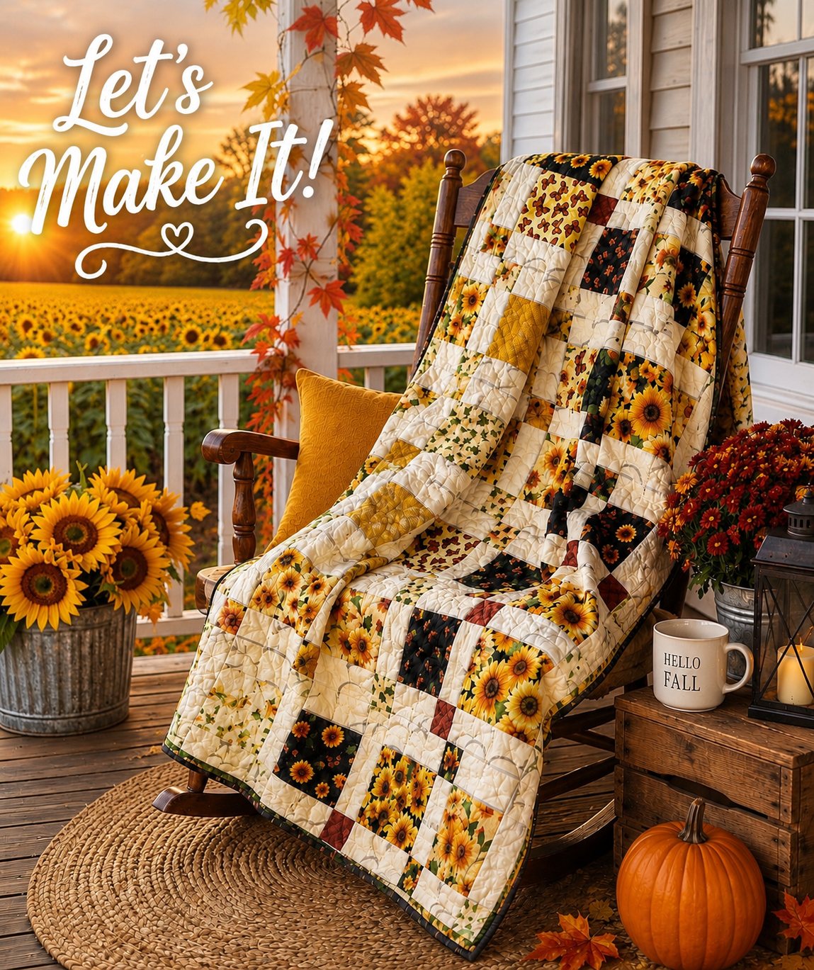 "Made the Grade" Quilt Kit - 63.5" x 80.5" – featuring "Sunshine Whispers" by Wilmington Prints