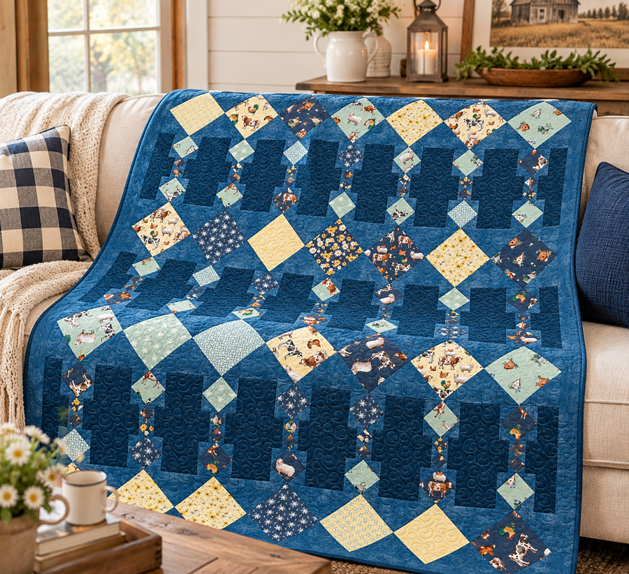 Crystal Cascade Quilt Kit – Friendly Farmstead 63" x 69"