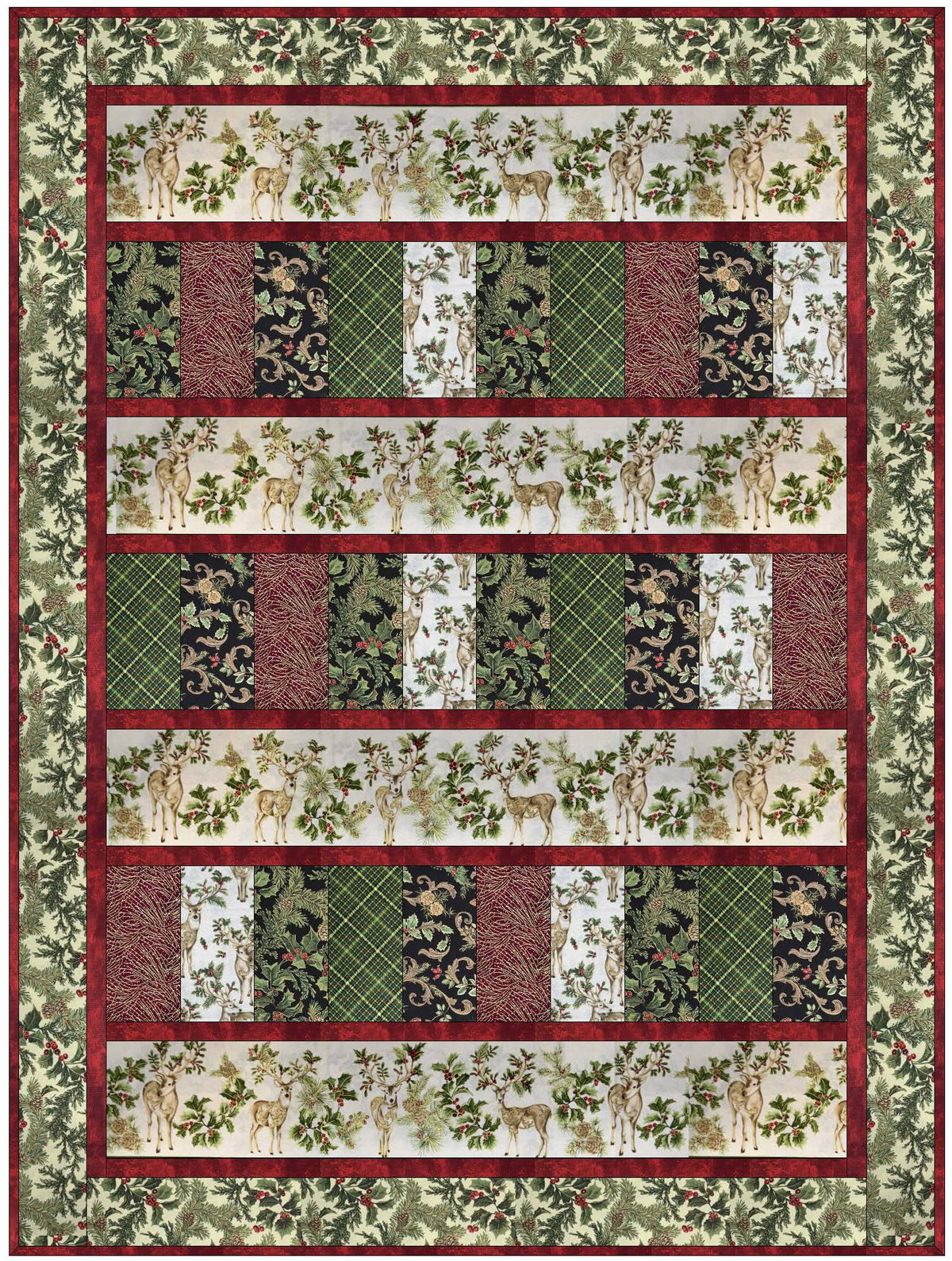 "Cinnamon Stix" Winter Quilt Kit | Benartex Winter in the Pines Fabrics - LAST ONE!!
