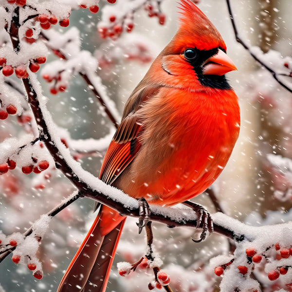 Cold Cardinal Fabric Panel 36" x 44" | David Textiles