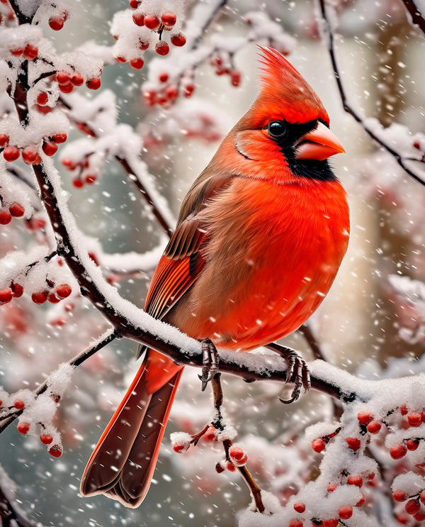 Cold Cardinal Fabric Panel 36" x 44" | David Textiles