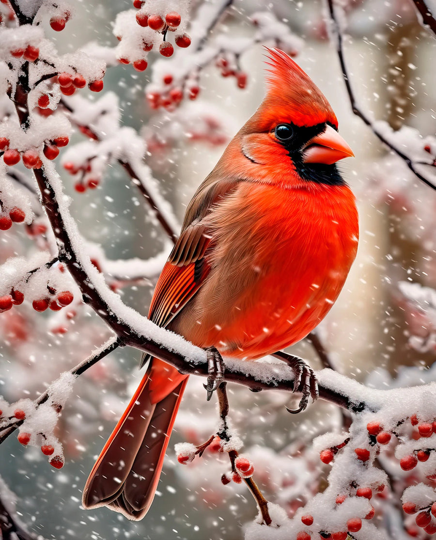 Cold Cardinal Fabric Panel 36" x 44" | David Textiles