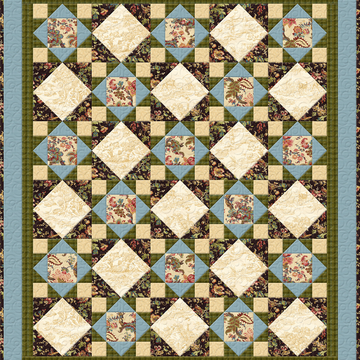 Countryside Medium Throw Quilt Kit 48"x 56" | Limited Edition
