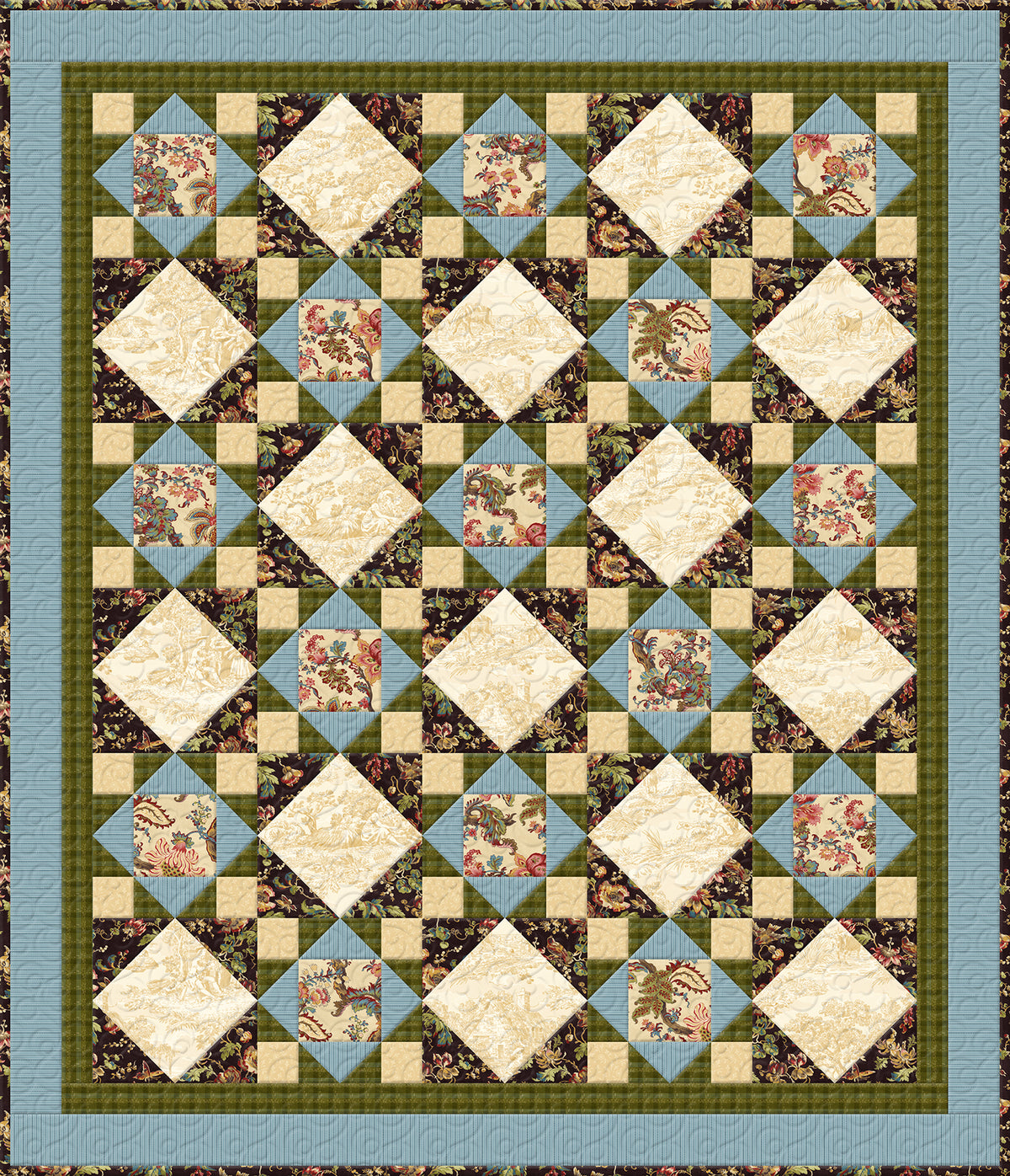 Countryside Medium Throw Quilt Kit 48"x 56" | Limited Edition