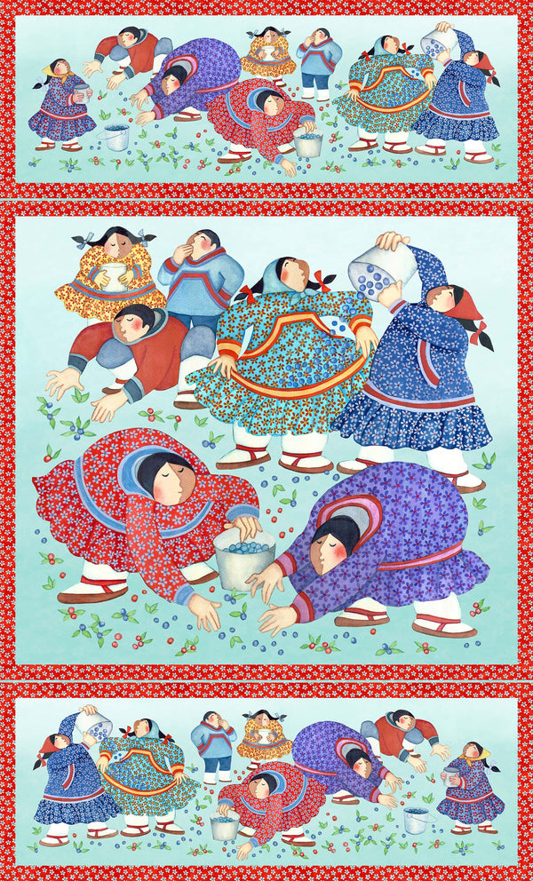 Berry Pickers, Quilting Fabric Panel