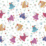 Berry Pickers, Women on White Quilting Fabric