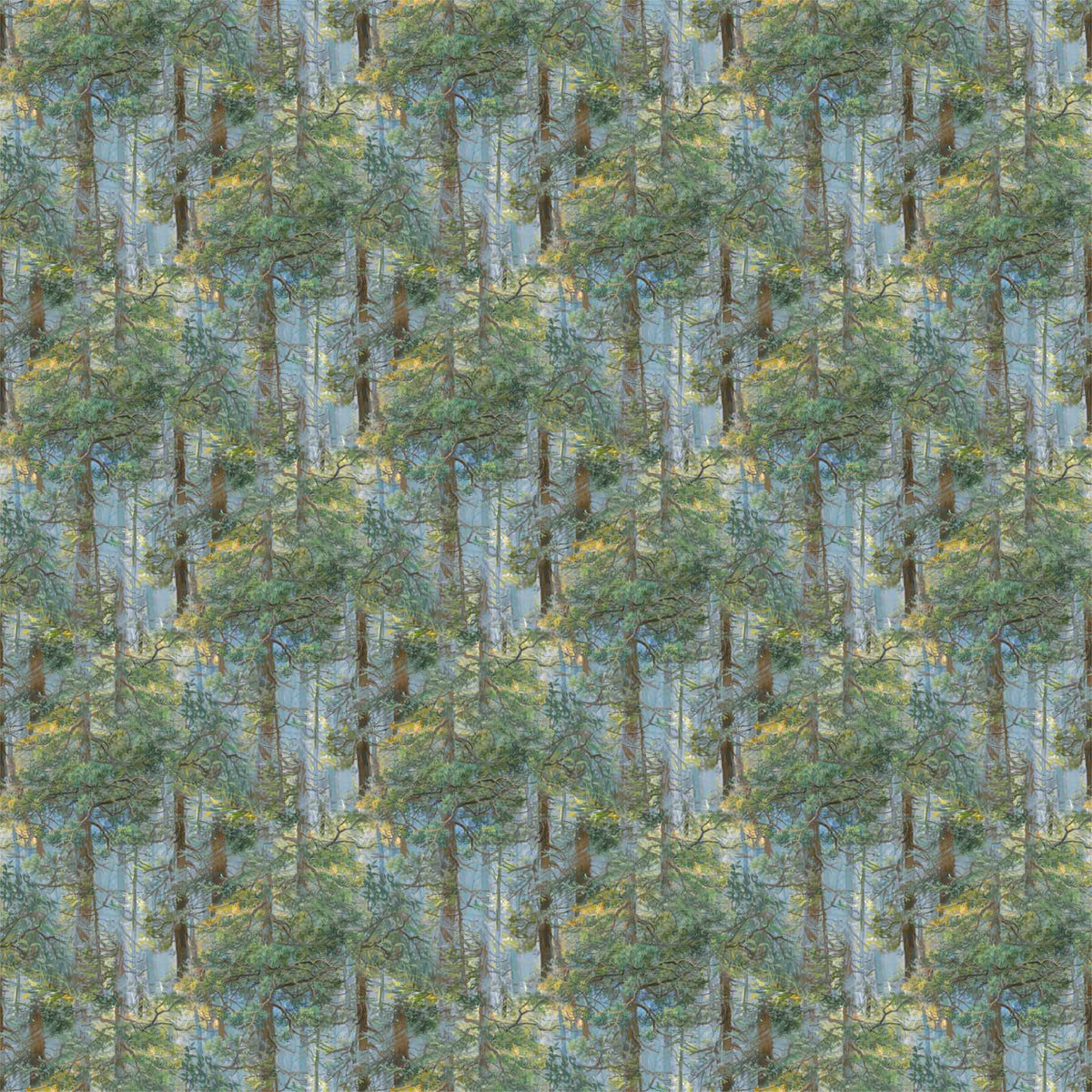 Bear's Den, Trees Quilting Fabric