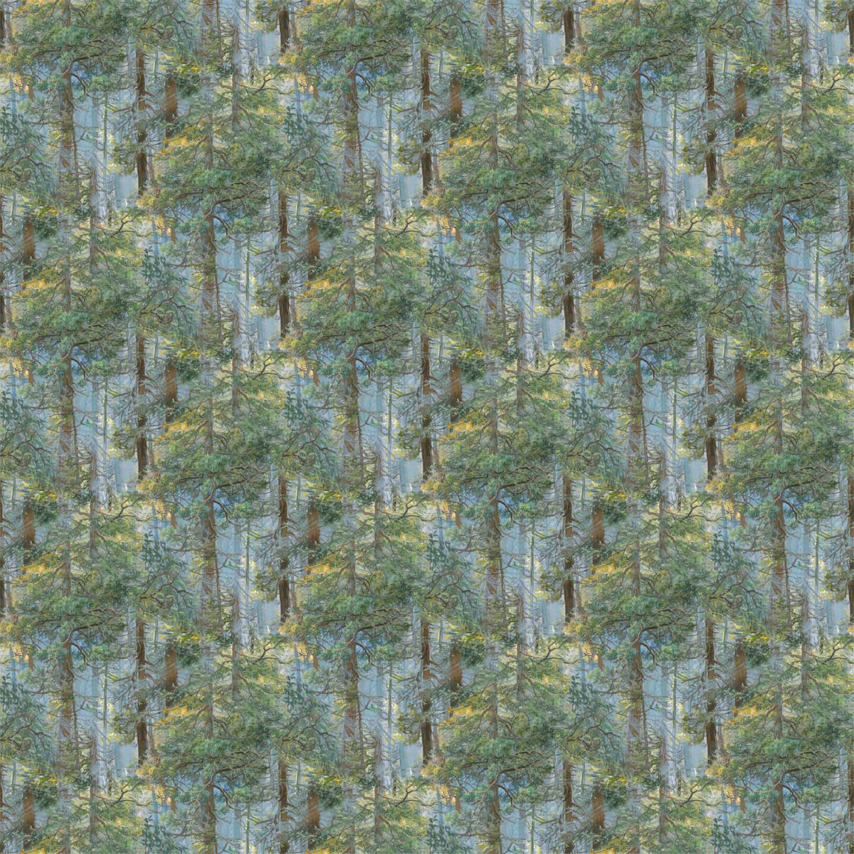 Bear's Den, Trees Quilting Fabric