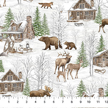 Winter Woodland "Scenic White" Fabric by the 1/4 Yard