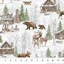 Winter Woodland "Scenic White" Fabric by the 1/4 Yard