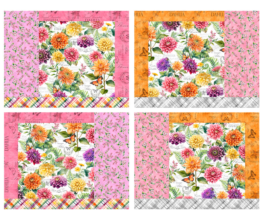 Dahlia Botanica Placemats Kit – Wilmington Prints quilt kit