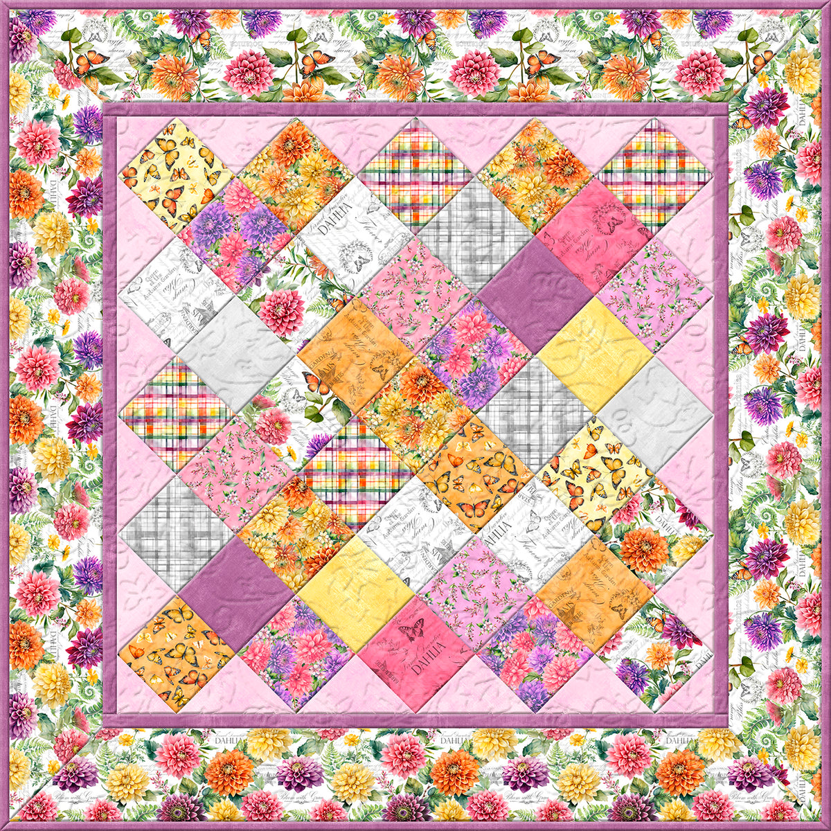 Dahlia Botanica On Point Quilt Kit – Wilmington Prints Exclusive