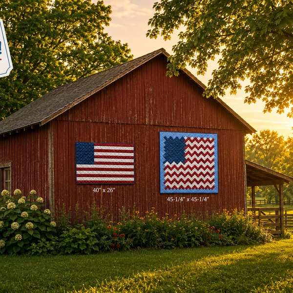 "ALL AMERICAN" Red White and Two Quilt Kit – Featuring TWO Patriotic Flags in One Kit!