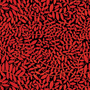 Folkscapes Fern Fabric Red on Black Fabric by the 1/4 Yard