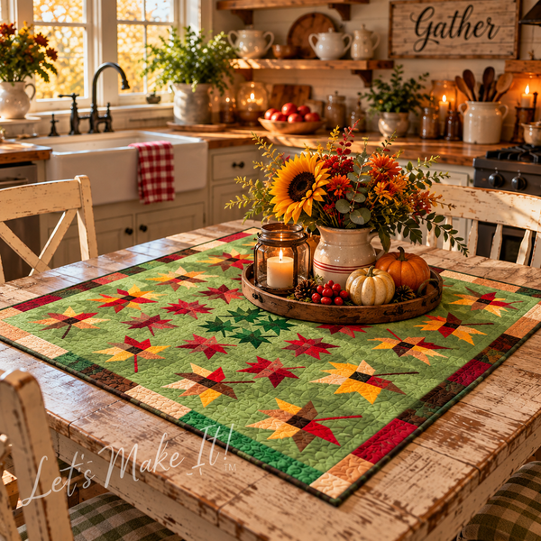 Swirling Leaves Fall -Table Topper Quilt Kit | Wilmington Prints