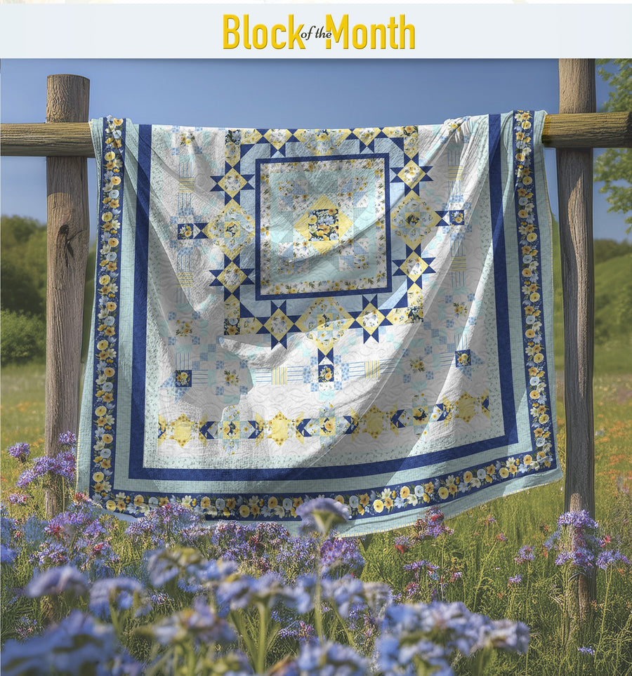Gentle Meadow Block of the Month Quilt Kit | Wilmington Prints | 91" x 106" Quilt