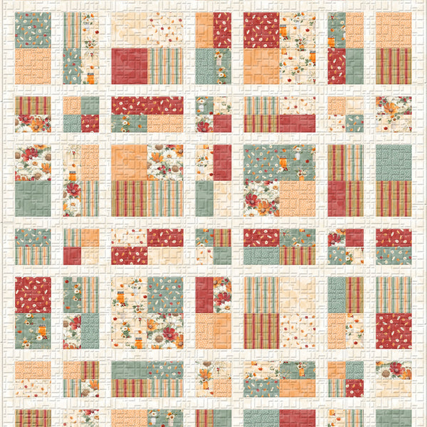 Plaid Sash-ay Quilt Kit – Harvest Blooms by Wilmington Prints