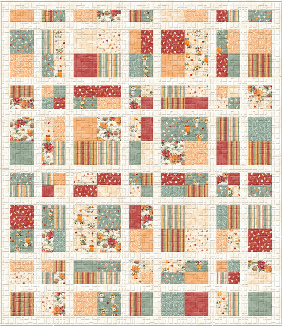 Plaid Sash-ay Quilt Kit – Harvest Blooms by Wilmington Prints