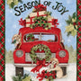 Springs Creative Christmas Red Truck & Puppies Cotton Fabric - "Season of Joy" Panel
