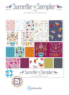 Summer Sampler Fat Quarter Bundle – Clothworks Quilting Fabric Collection by Benartex fabric precut
