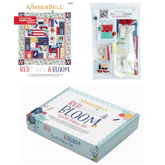 Kimberbell, Red, White & Bloom, Three-Item Machine Embroidery Bundle (LAST ONE!)