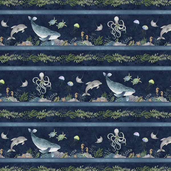 Paradise Bay Border Stripe Fabric by the 1/4 Yard