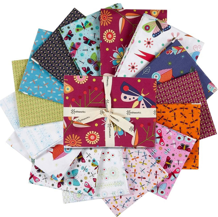 Summer Sampler Fat Quarter Bundle – Clothworks Quilting Fabric Collection by Benartex fabric precut